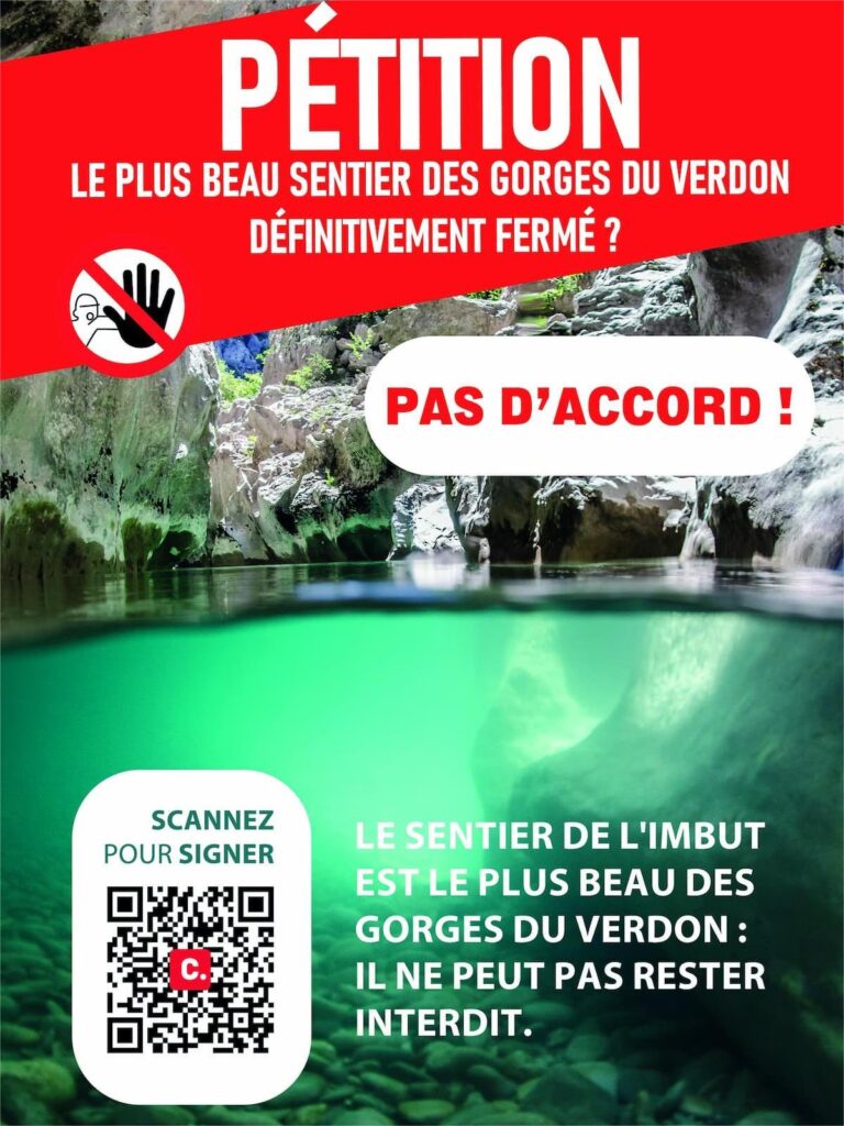 Acteurs Verdon - Pétition pour ouvrir le sentier de l'Imbut